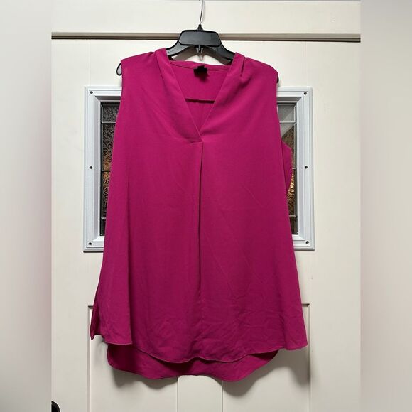 Worthington Chiffon Flowy V-Neck Tank Pink (643) - Picture 1 of 4